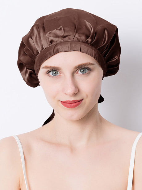 Silk Sleep Cap  Mulberry Silk Hair Protection With Ribbon - Product detail 15