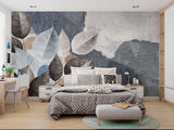 Botanical Mural Wallpaper | Modern Grey Leaf Design
