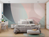 Abstract Mural Wallpaper | Pastel Geometric Curves Design