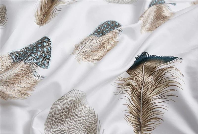 Egyptian Cotton Duvet Set  Feather Pattern Bedding Collection - Detailed view