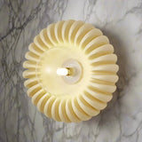 Modern Resin Wall Sconce  Pleated Shell Design - Product showcase