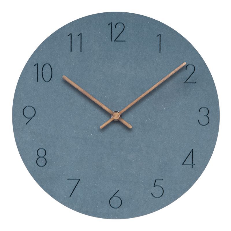 Scandinavian Wall Clock  Silent Grey Face With Copper Hands - Product example