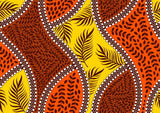 Tropical Mural Wallpaper | Geometric Leaf Pattern in Orange and Yellow