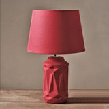 Modern Ceramic Table Lamp  Geometric Red Base Design - Product showcase