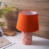 Orange Table Lamp  Carved Sunflower Ceramic Base - Product detail 4