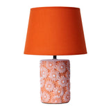 Orange Table Lamp  Carved Sunflower Ceramic Base - Product example