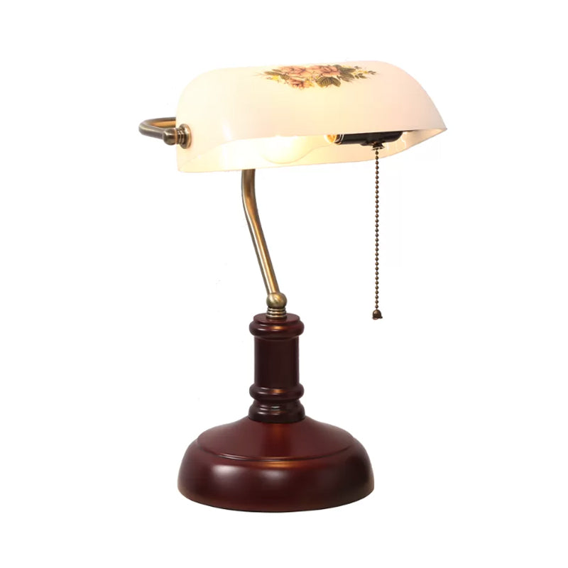 Vintage Banker Desk Lamp  Half-Cylinder Glass Shade - Product example