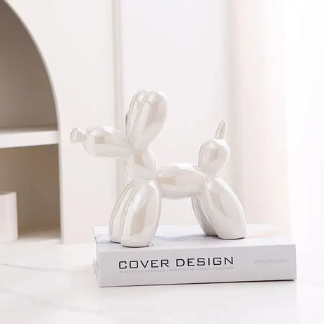 Modern Art Dog Sculpture  Metallic Ceramic Balloon Design - Product detail 8