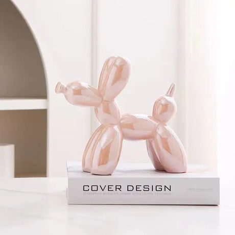 Modern Art Dog Sculpture  Metallic Ceramic Balloon Design - Product detail 12