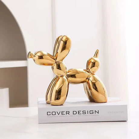 Modern Art Dog Sculpture  Metallic Ceramic Balloon Design - Product detail 13