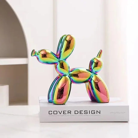 Modern Art Dog Sculpture  Metallic Ceramic Balloon Design - Product detail 11