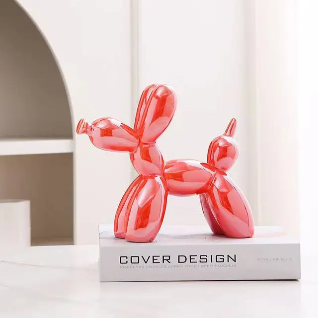 Modern Art Dog Sculpture  Metallic Ceramic Balloon Design - Product detail 15