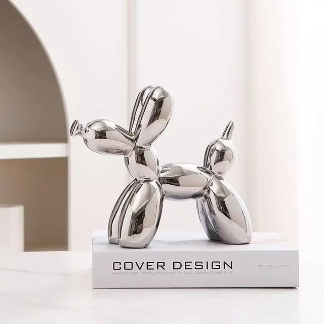 Modern Art Dog Sculpture  Metallic Ceramic Balloon Design - Product detail 14