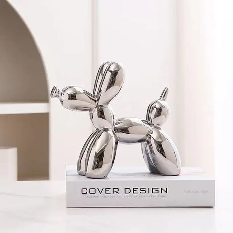 Modern Art Dog Sculpture  Metallic Ceramic Balloon Design - Product detail 14