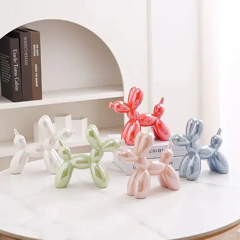 Modern Art Dog Sculpture  Metallic Ceramic Balloon Design - Product detail 4