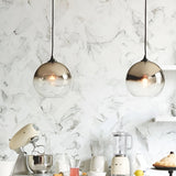 Modern Glass Pendant Light  Smokey Globe Design - Product example