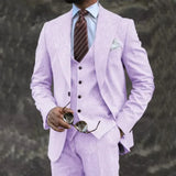 Modern Three-Piece Suit  Lime Green Wool Blend - Product detail 8