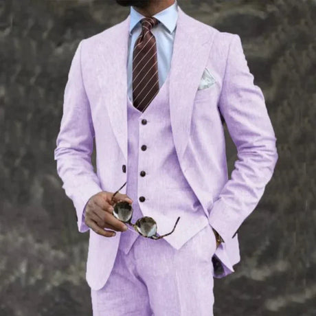 Modern Three-Piece Suit  Lime Green Wool Blend - Product detail 8