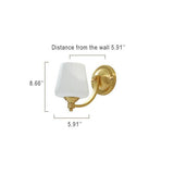Modern Glass Wall Light  Frosted Shade With Gold Mounting - Detailed view