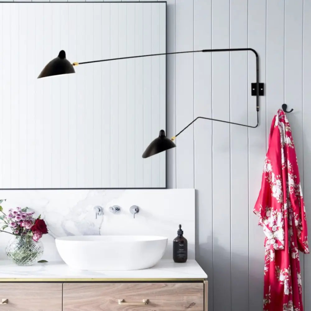 Modern Wall Light  Adjustable Arm Black Metal Sconce - Product detail 10