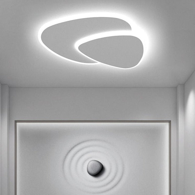 Modern LED Ceiling Light  Curved White Panel Design - Product showcase