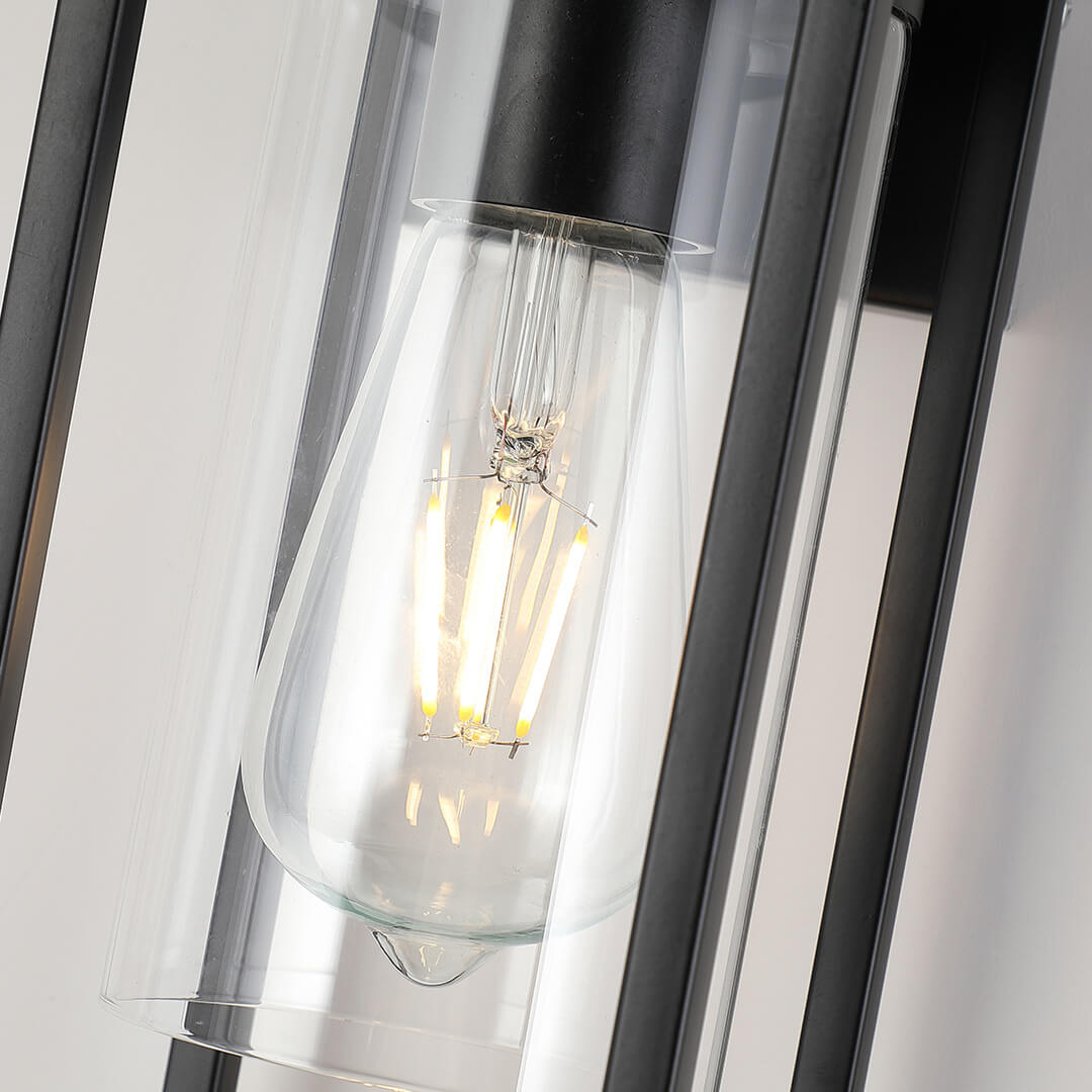Modern Glass Wall Light  Black Frame Clear Panel Design - Product detail 5