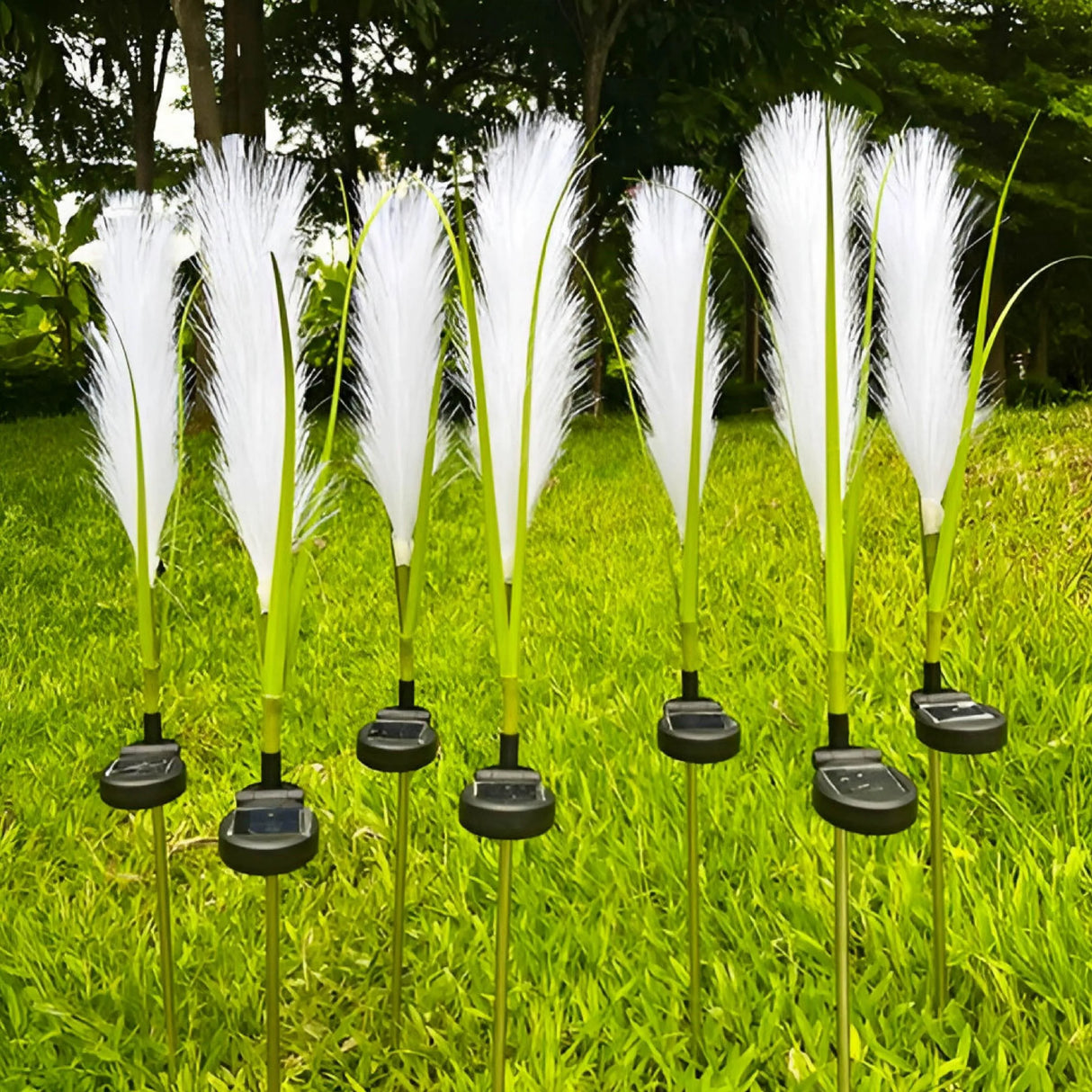 Solar Garden Reed Lamp  Illuminated Feather Design - Product detail 4