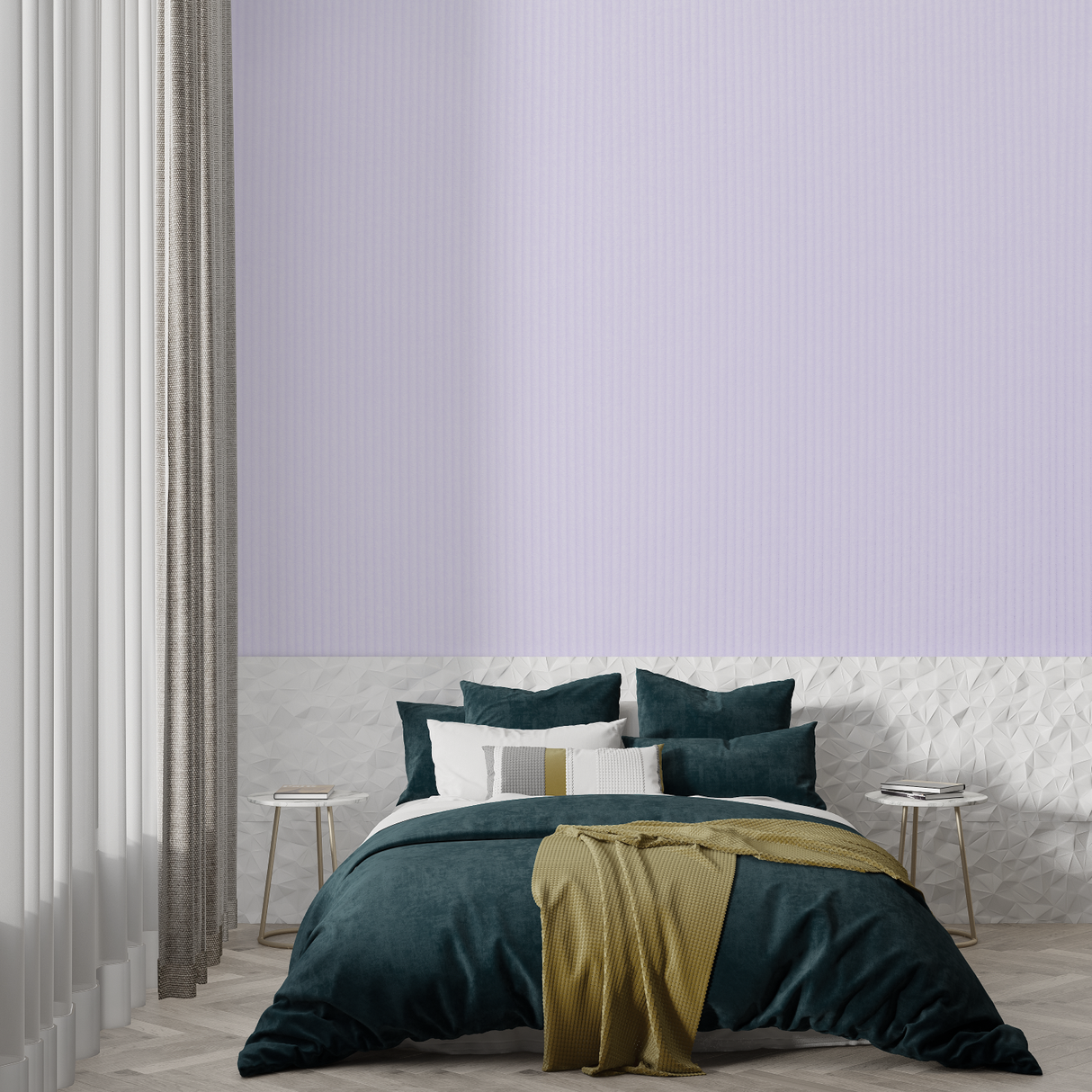 Striped Mural Wallpaper | Soft Lavender Pattern Design
