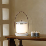 Portable LED Lantern  Modern Gray With Leather Handle - Product detail 5