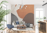 Abstract Mural Wallpaper | Terracotta Geometric Art Design
