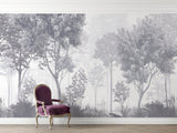 Wald Tapete | Nebelgraue Baumlandschaft