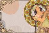 Art Nouveau Mural Wallpaper | Sunflower Medallion Design