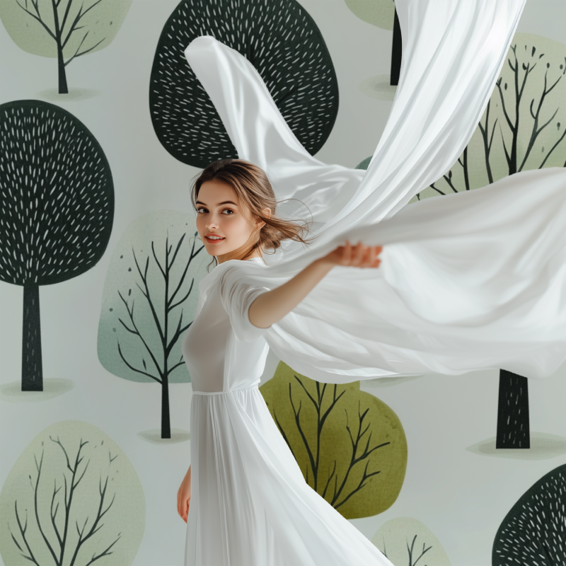 Forest Mural Wallpaper | Modern Tree Pattern Design
