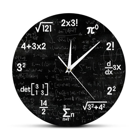 Mathematics Wall Clock  Black Formula Design - Product showcase