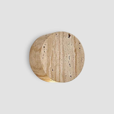 Modern Travertine Wall Light  Natural Stone Round Sconce - Product showcase
