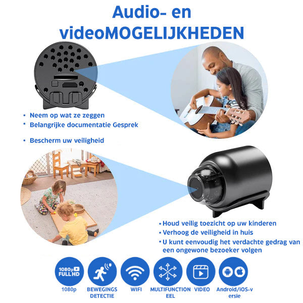 Mini Security Camera  HD Wireless Surveillance with Night Vision - Product example