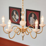 Classic Chandelier Light  Brass White Glass Design - Product detail 6