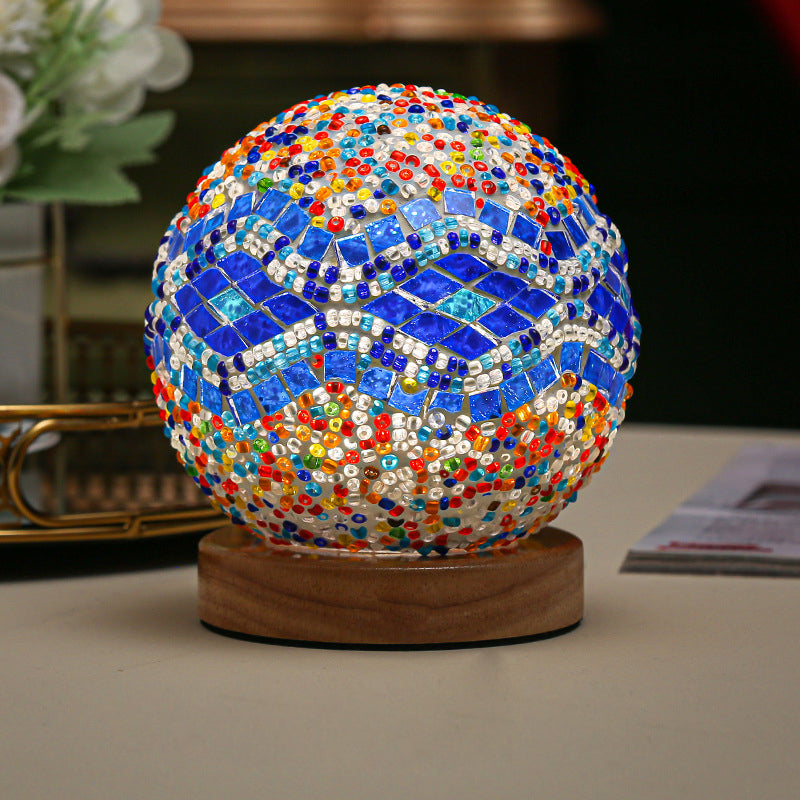 Mosaic Glass Table Lamp  LED Color Changing Night Light - Product detail 14