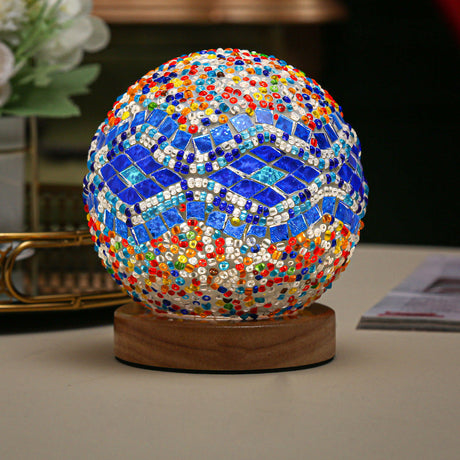 Mosaic Glass Table Lamp  LED Color Changing Night Light - Product detail 14
