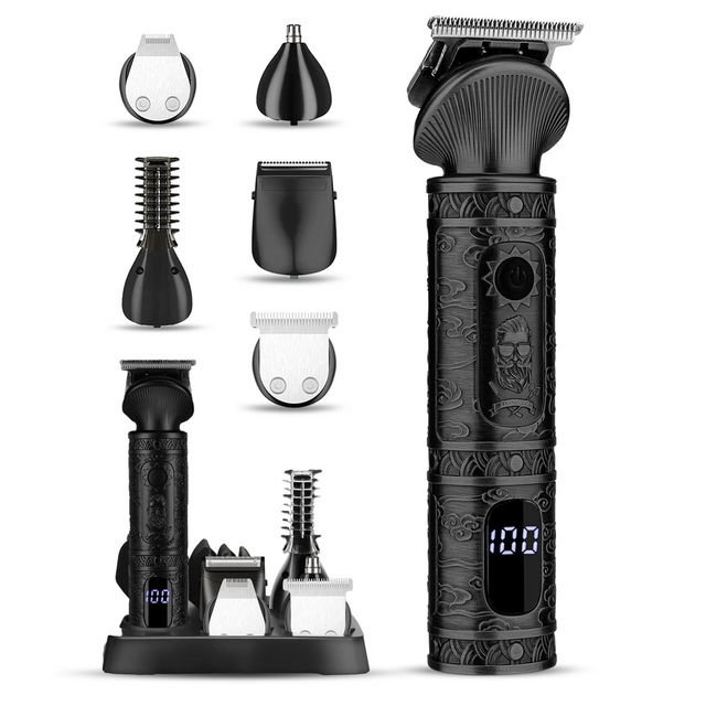 Professional Hair Trimmer Set  6-in-1 Digital Grooming Kit - Product showcase