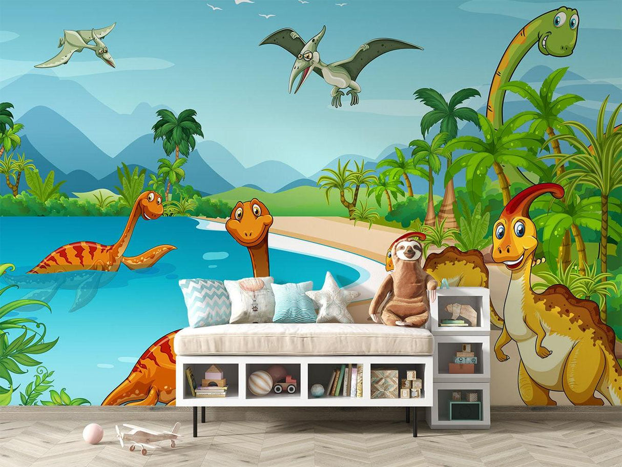 Dinosaurier Tapete | Tropisches Paradies Abenteuer