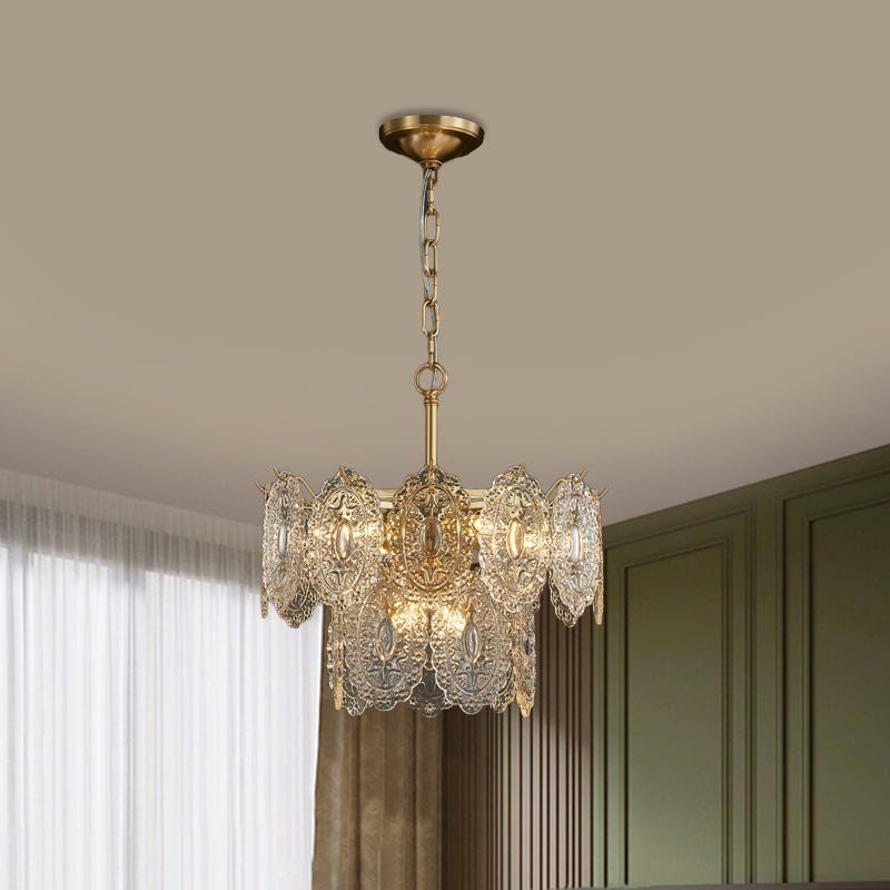 Crystal Ceiling Chandelier  Ornate Glass Medallion Design - Product detail 4