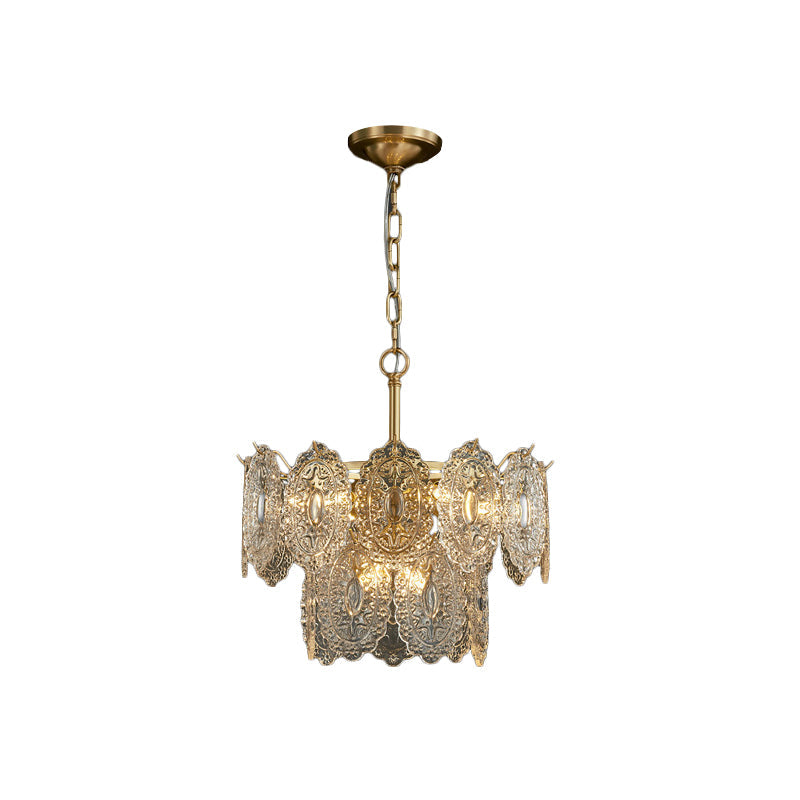Crystal Ceiling Chandelier  Ornate Glass Medallion Design - Product detail 7