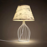Vintage Table Lamp  Wire Cage Base With Sketch Shade - Product showcase