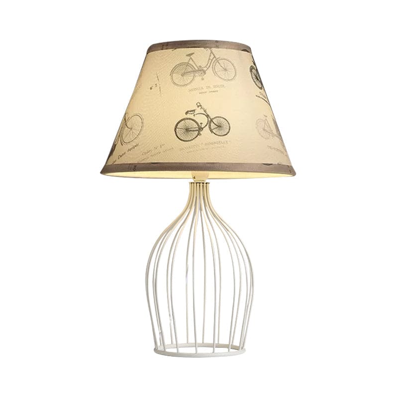 Vintage Table Lamp  Wire Cage Base With Sketch Shade - Product detail 8