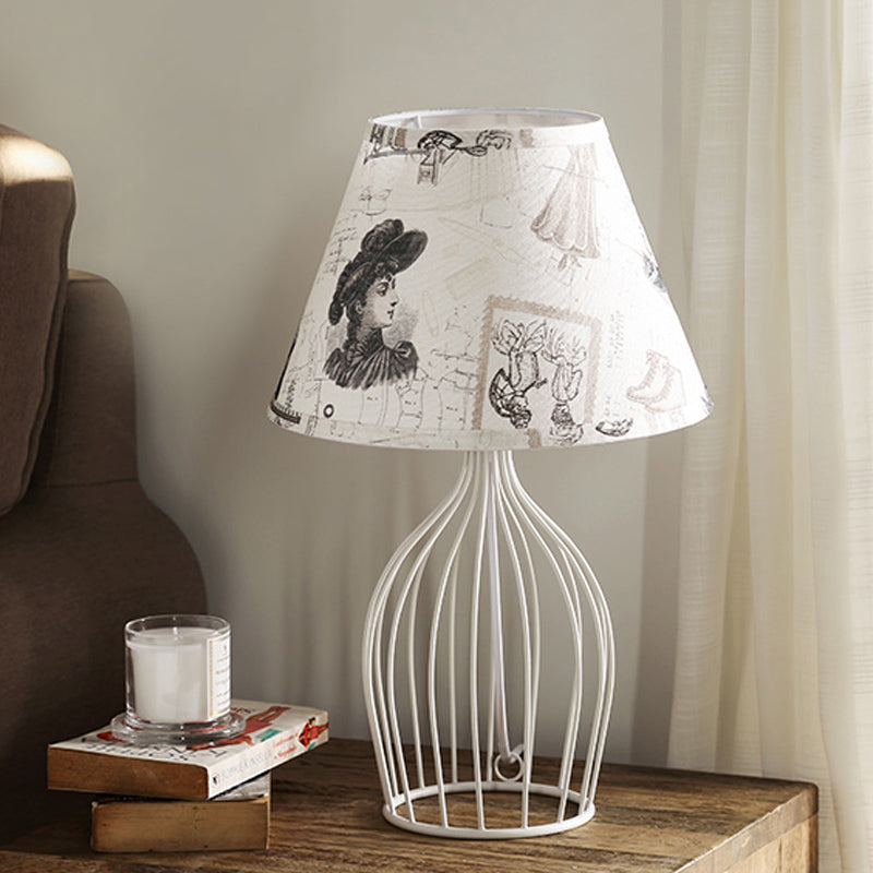 Vintage Table Lamp  Wire Cage Base With Sketch Shade - Product detail 10