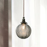 Vintage Glass Pendant Light  Leaf Pattern Globe Design - Product detail 4