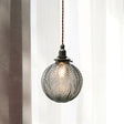 Glass Pendant Light  Vintage Feather Pattern Sphere - Product detail 5