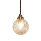 Vintage Glass Pendant Light  Leaf Pattern Globe Design - Product detail 9