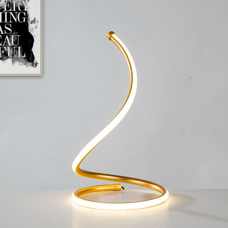 Modern LED Table Lamp  Spiral Gold Design - Product showcase
